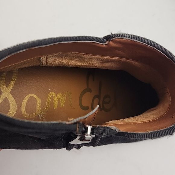 Sam Edelman Ankle Bootie Black Suede 1.75" Heel Women's 8.5 Zip Boot Shoe - Picture 10 of 16